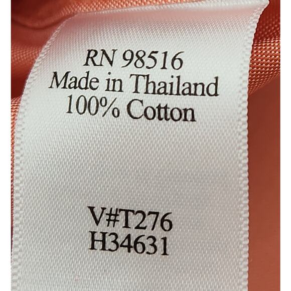 Coldwater Creek Orange Button Up Deep V Neck Dress Top Small Lightweight Collard - Picture 5 of 5